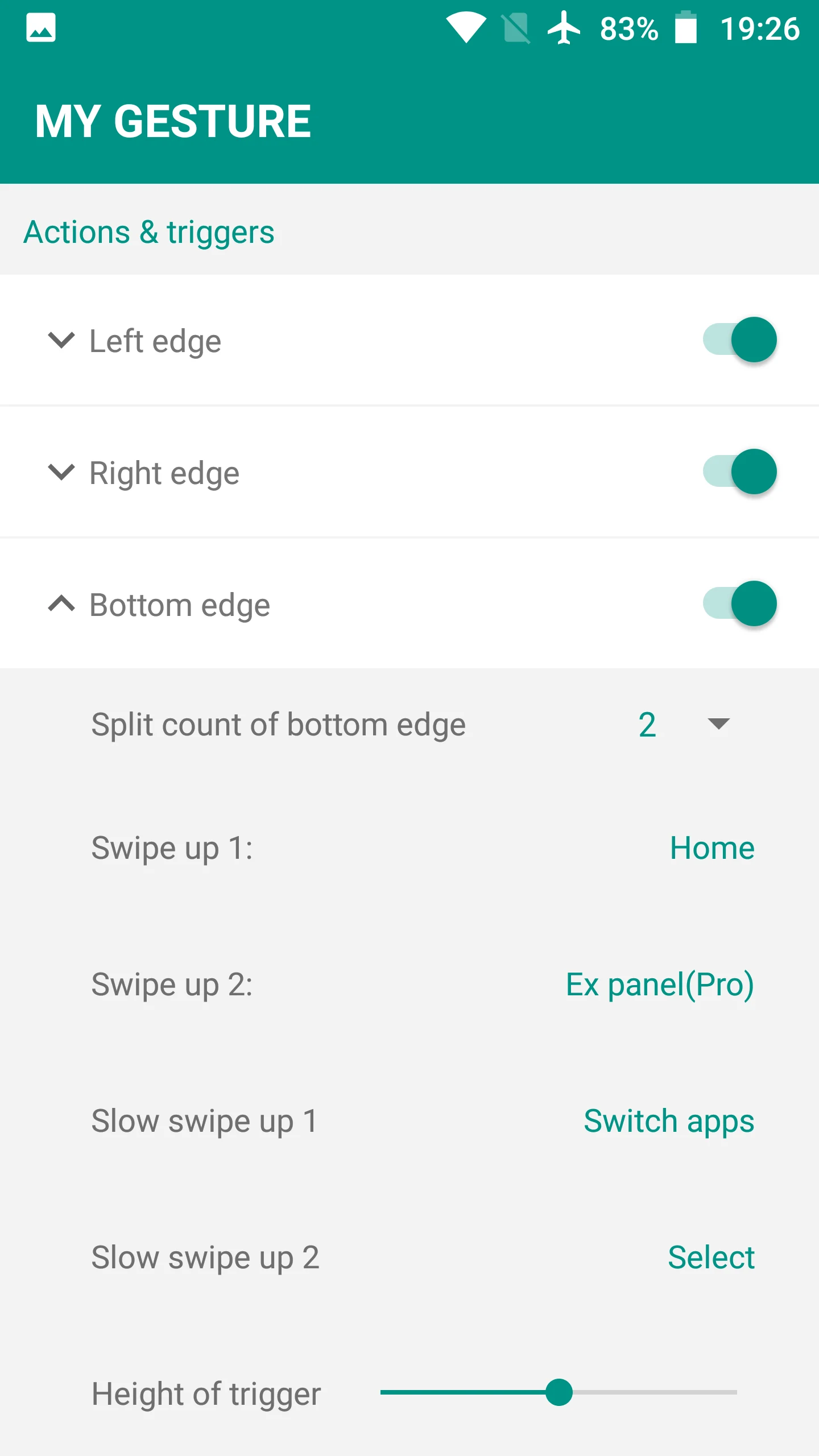 My Gesture Navigation gestures screenshot