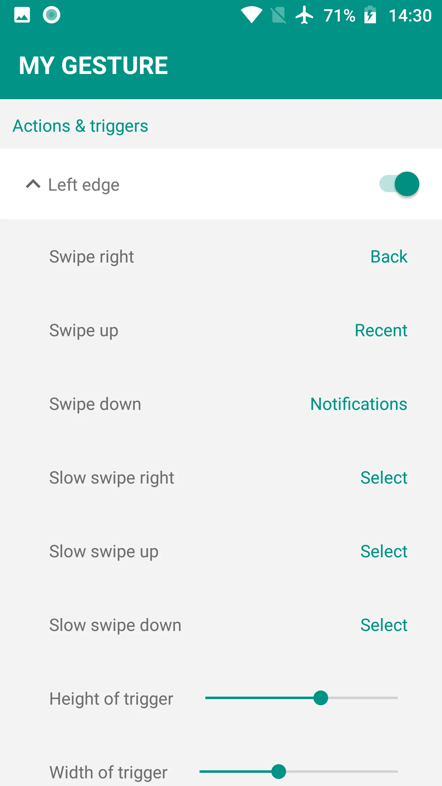 My Gesture Navigation gestures screenshot