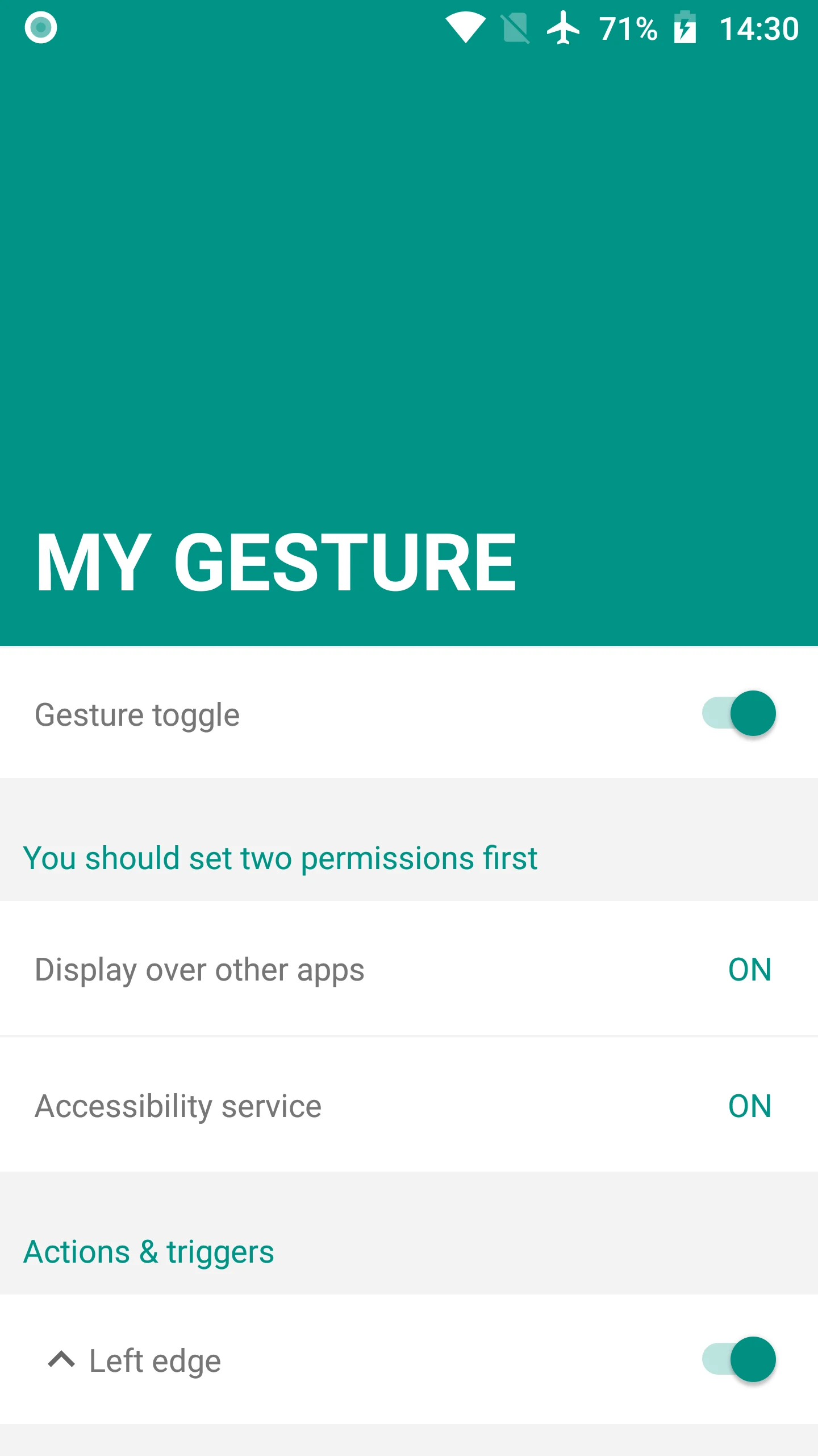 My Gesture Navigation gestures screenshot